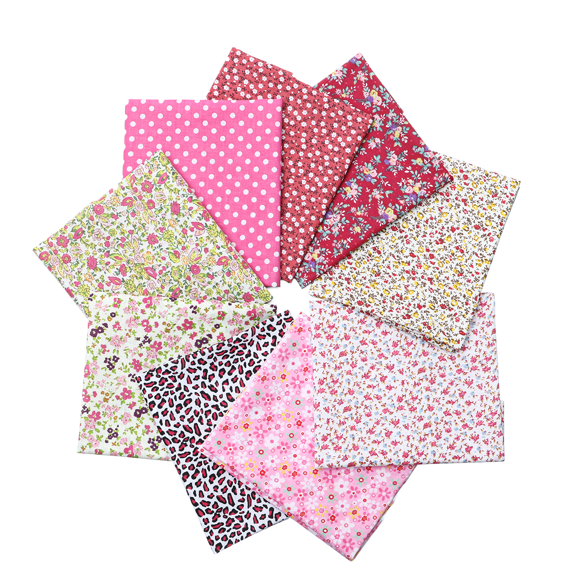 9 PCS 50x50cm Cotton Fabric, Squares Patchwork Sets for Sewing ...