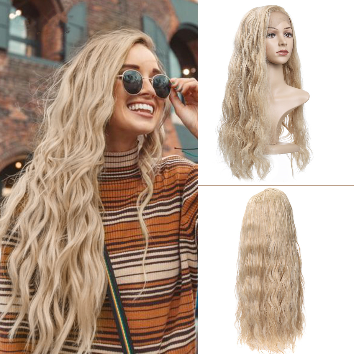 blonde wavy wig long