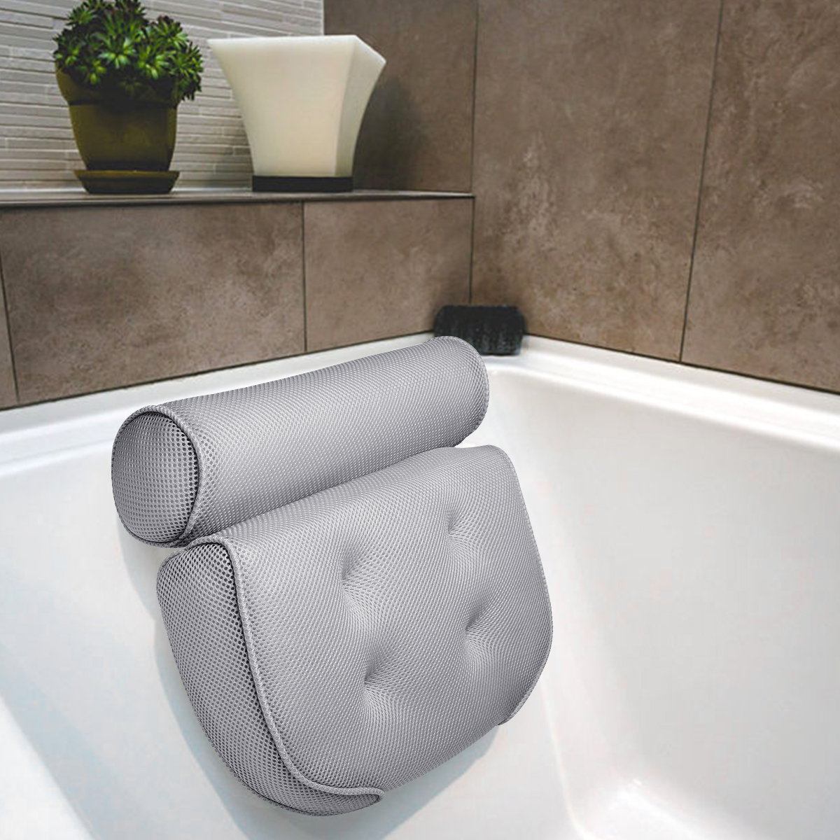 Bathtub Pillow, Large Spa Mesh Pillow, Bath Cushion Headrest for