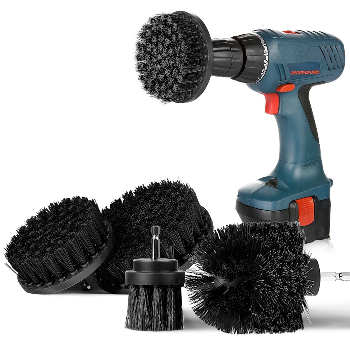 Drill Brushes 4 Pieces Attachment Electric Drill Brushes for Cleaning Pool Tile,