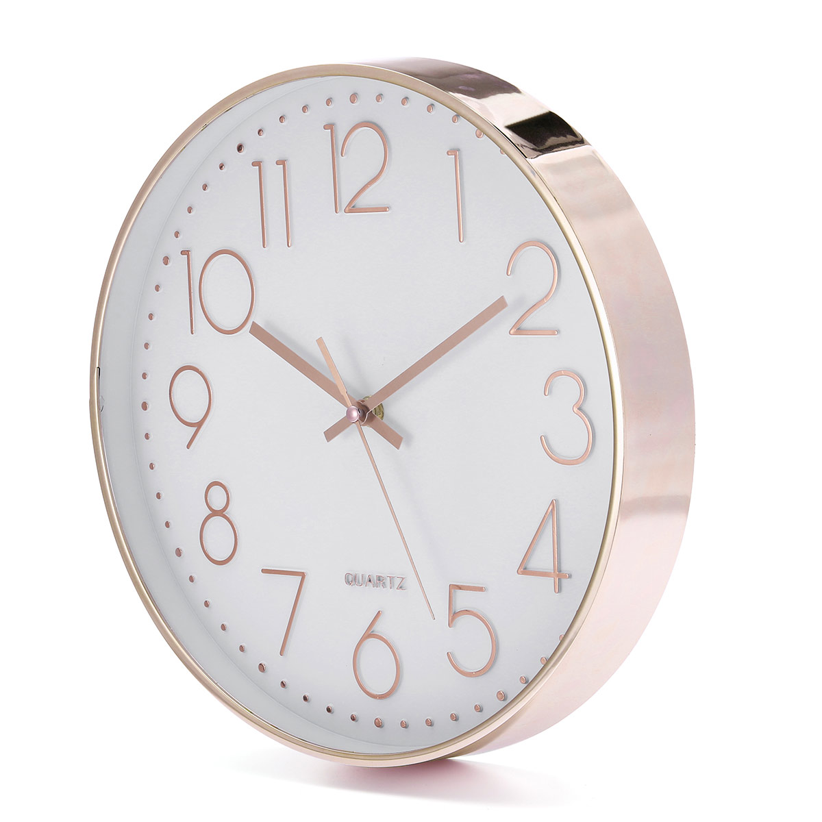 Wall Clock-12 Inch Rose Gold Silent Non Ticking Quality Operated Easy t Q3P8 1X 
