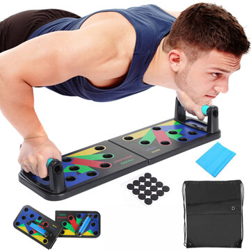 Wiseek Push Up Board with Resistance Bands Portable /& Foldable Muscle Board Home Fitness Strength Training Equipment for Indoor Outdoor 20 in 1 Press Up Board